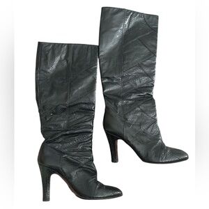 The Frye Company Ava Tall Snakeskin Leather Boots Size 7.5